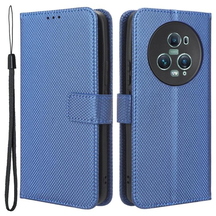 For Honor Magic5 Pro 5G Diamond Texture PU Leather Wallet Phone Case Support Stand Anti-drop Cover