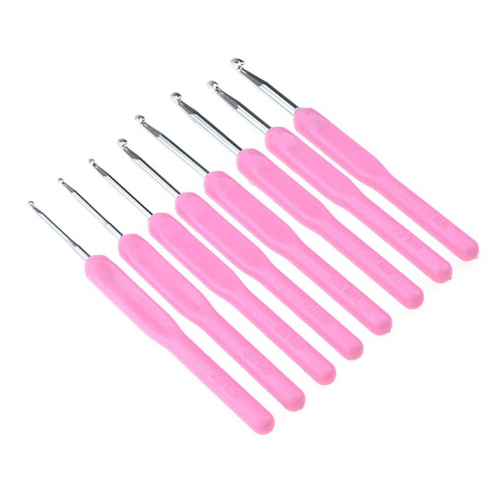 8 Pieces PE Knitting Hook Replacement Professional Scaled DIY Household Crochet Sewing Needle Tool Accessories