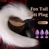 1Pc Sexy Games Fox Anal Plug Long Tail Silicone Anal Toys For Women Men Butt Plug Dildos Cosplay Adult Games Sex Toys