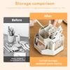 360°Rotatable Pen Holder Large Capacity Makeup Brush Storage Rack Pencil Box Multi-functional Desktop Organizer School Office