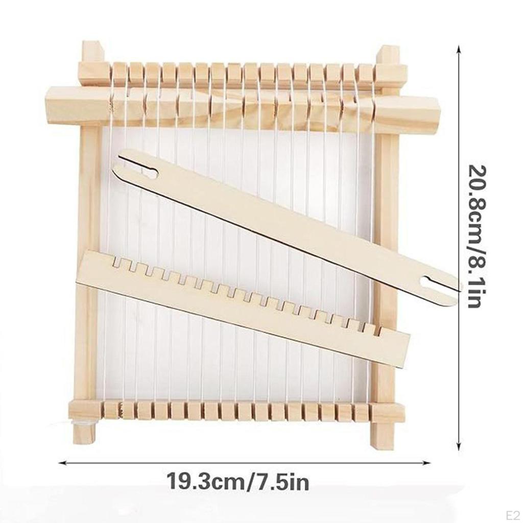 Wooden Weaving Looms Kit Machine with Yarns Portable Handmade Tapestry Loom DIY Craft for