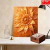 Handmade Framed Pearl Bead Painting Kit Golden Sunflower Pattern 3D Shiny Canvas Art Ready to Display Home Decor Modern Wall Art Gift Idea