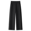 Women's 2024 Khaki Wool-Blend High Waist Straight Leg Cropped Pants for Autumn/Winter