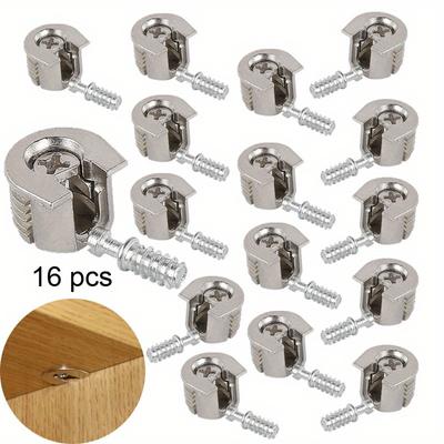 16 stuks Meubel Kast Kast Plank Drager Pinnen Pluggen Plank Kunststof Steunbeugel Nokverbinder beslag Bevestigingsfittingen 3 in 1 Beugel Beslag