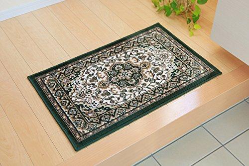 IKEHIKO Mendel Green Entrance Mat, Approx. 60 x 90 cm, Dynasty Pattern, Step Stile, Washable, #2027760