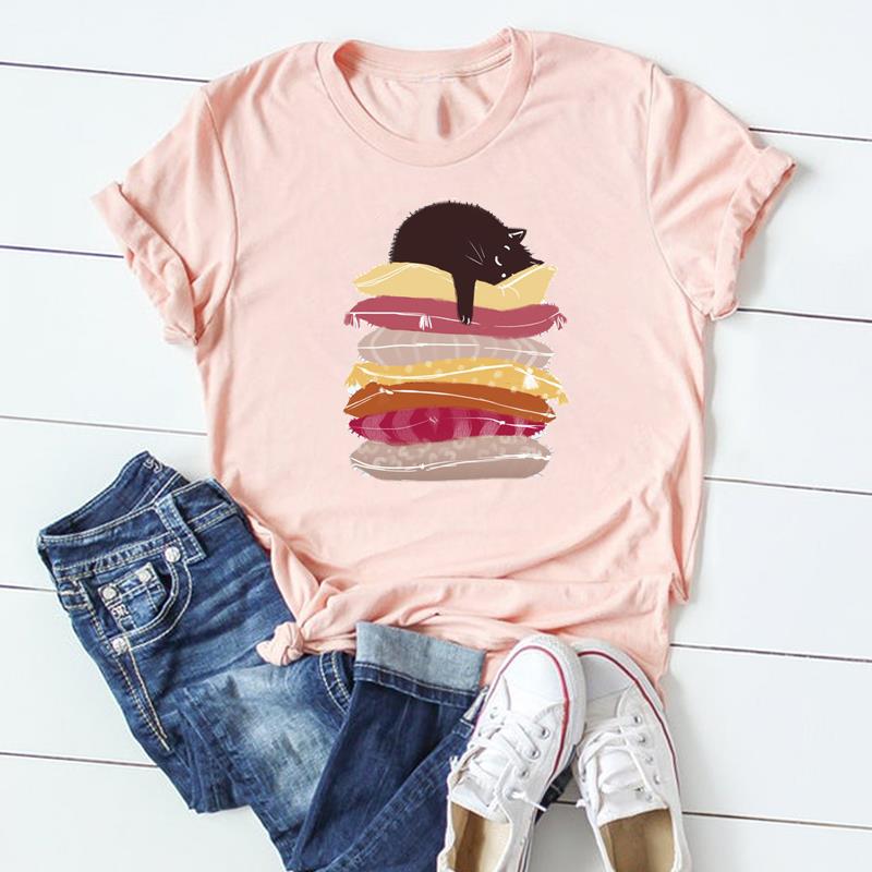 

Футболка Lovely Cat Pet Tee Модна футболка Одяг 90-х Солодкий стиль Тренд Повсякденна футболка з короткими рукавами Жіноча жіноча графічна футболка з принтом XXXXL
