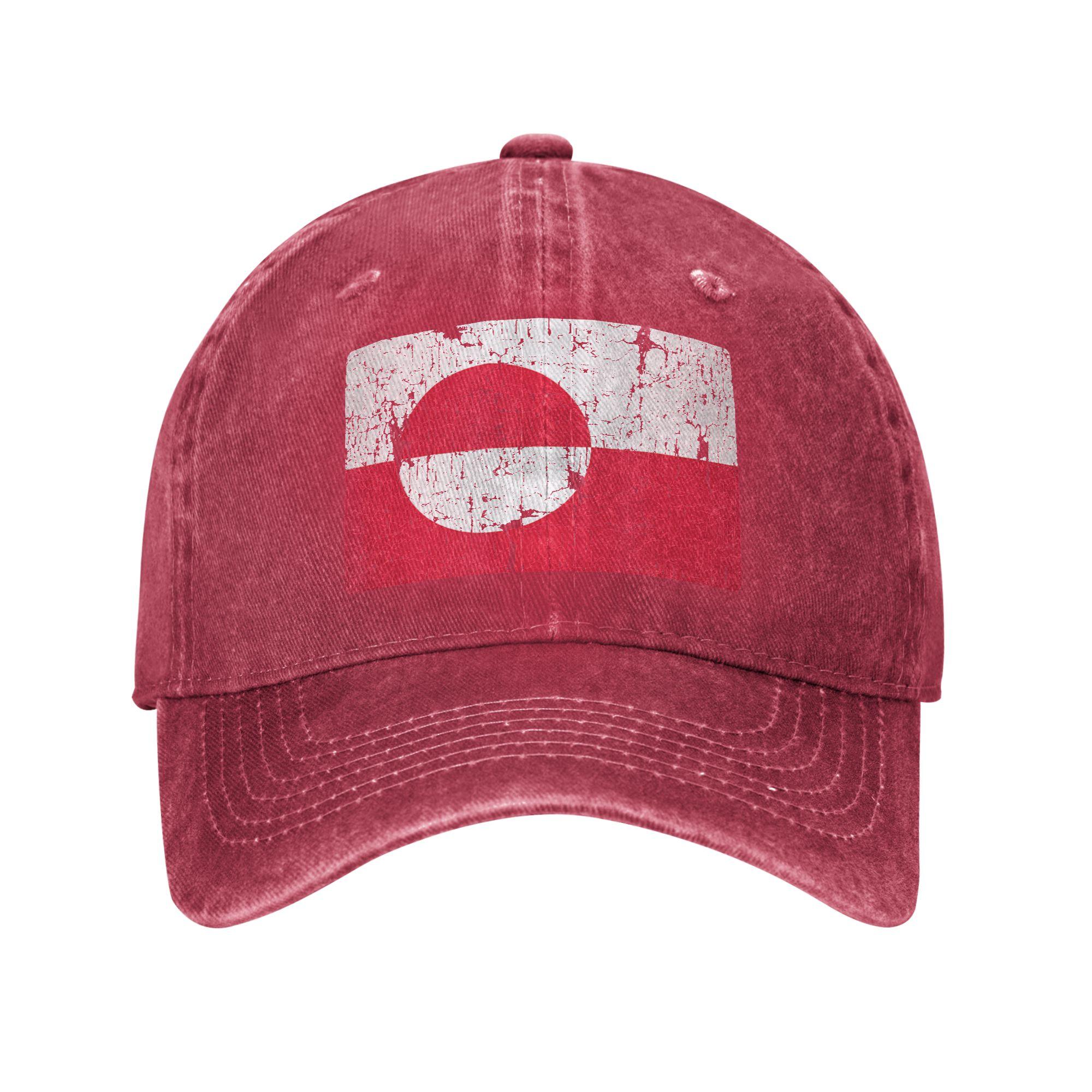 

Vintage Greenland Flag Casual Baseball Cap Summer Trucker Hat Sunscreen Kpop Rock Hip Hop Hats FeUnisex Unisex Trendy Baseball Caps One Size