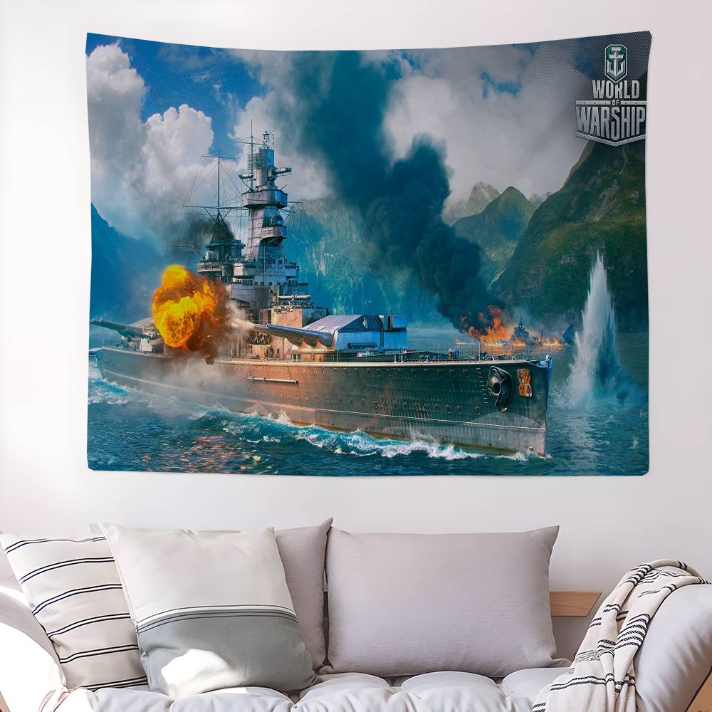 Warships Games World Of Warships Printed Large Wall Tapestry Cheap Hippie Wall Hanging Bohemian Tapestries Mandala Home Decor