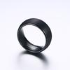 Punk Vintage Stainless Steel Black Ring for Men Fashion Charm Jewelry Wedding Engagement Band Quality Brushed Ring Accessory