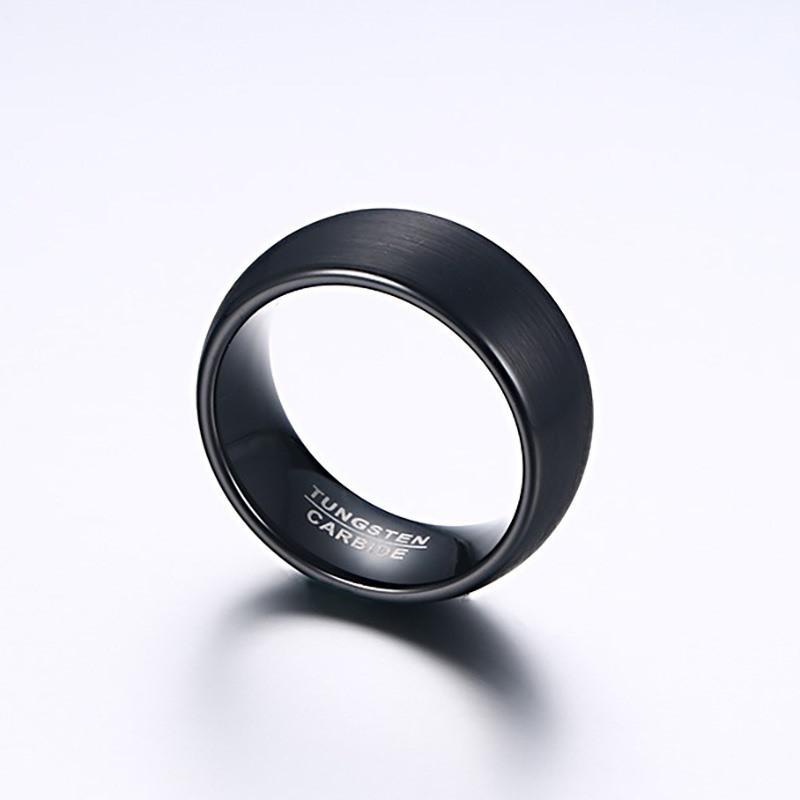 Punk Vintage Stainless Steel Black Ring for Men Fashion Charm Jewelry Wedding Engagement Band Quality Brushed Ring Accessory