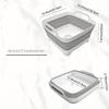8.5L Collapsible Dish Tub with Drain Plug, Portable Collapsible Dish Basin, Camping Sink for Washing Dishes, Laundry & Kitchen Use