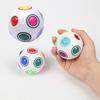 Rainbow Ball Puzzle Toy 12-hole Stress Relief Intellectual Toy Plastic Material 7cm Diameter