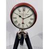 Nautische Holz-Stativ-Standuhr mit zweifachem schwarzem poliertem Ständer mit verstellbarer Höhe, max. Höhe 50 Zoll
