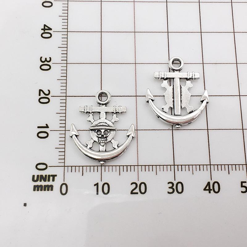 Vintage Antique Silver Anchor Charm Pendant for DIY Jewelry - 1 Piece