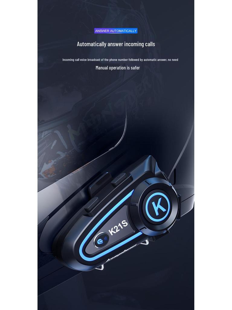 Bluetooth Motorcycle Helmet Intercom with Lights - Dual-User Capability