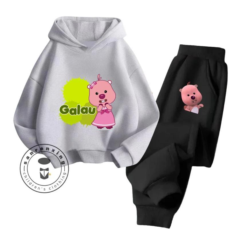 2025 Loppy Cartoon Innovative Creative Design Pure Cotton Hoodie Set Suitable for Children Outdoor Sports Essential Clothing