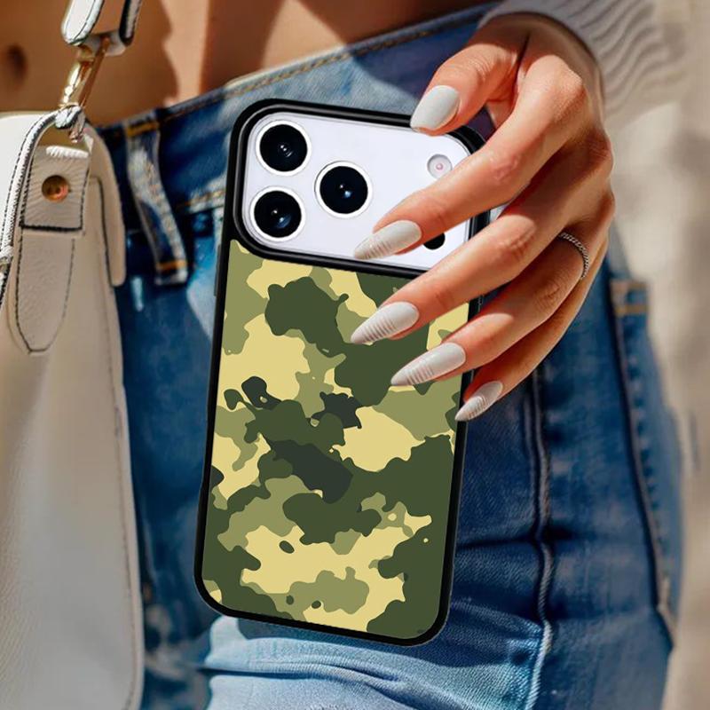 Camo Camouflage Print Phone Case For iPhone 17 Air 14 15 13 12 Max Cover For Apple 14 15 16 16e 11 Pro Max Plus Coque