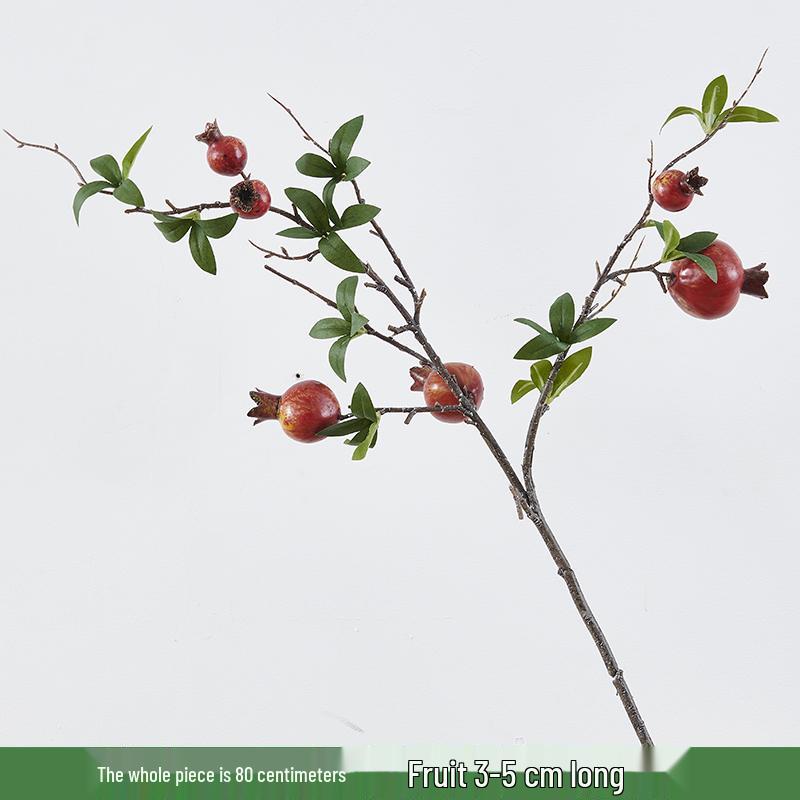 Pomegranate and Persimmon Artificial Flower Branch for Living Room or Dining Table Decoration