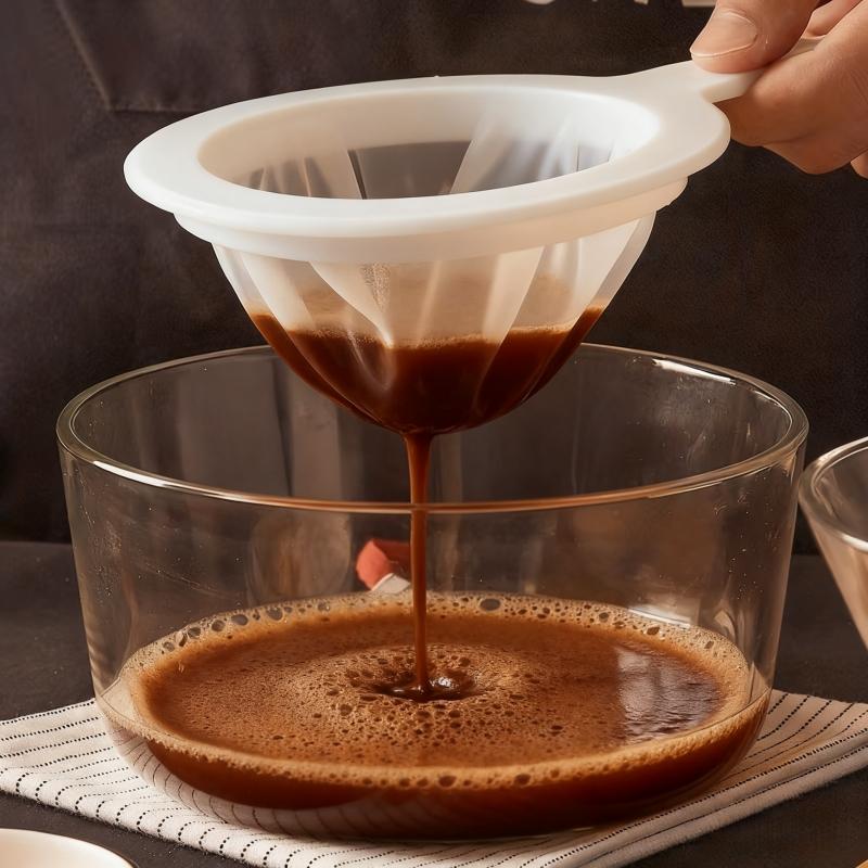 

Многоразовое ультратонкое сито, Портативная фильтрующая сетка для пищевых продуктов для домашнего пивоварения и кухни, Универсальный инструмент-сито для соков и муки Ultra-fine filter mesh белый