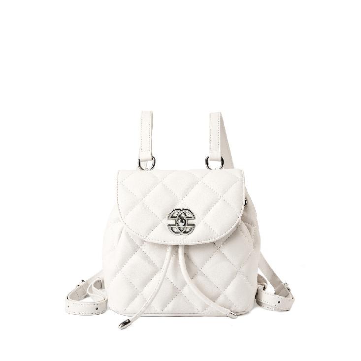 Модный рюкзак 2025 Новый дизайн Чувство стиля Нишевый Натуральная кожа Женская сумка Большая вместимость Модный Ретро Женский рюкзак белый