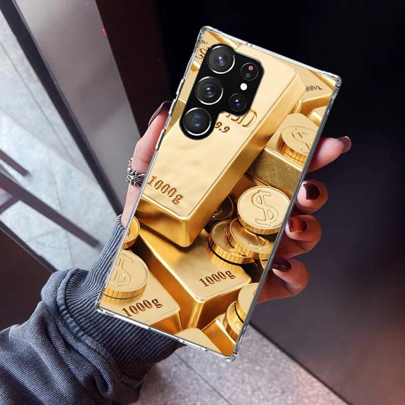

Fine Gold Pattern Printing Phone Case For Samsung Galaxy S26 S25 Edge S24 S23 Ultra S22 Plus S21 S20 FE Soft TPU Back Cover Fund Samsung S25 Ultra