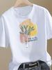 (Asian Size) Tee Top Clothing T Shirt Print Female letter 90s cute Woman Women Fashion Short Sleeve Graphic T-shirts