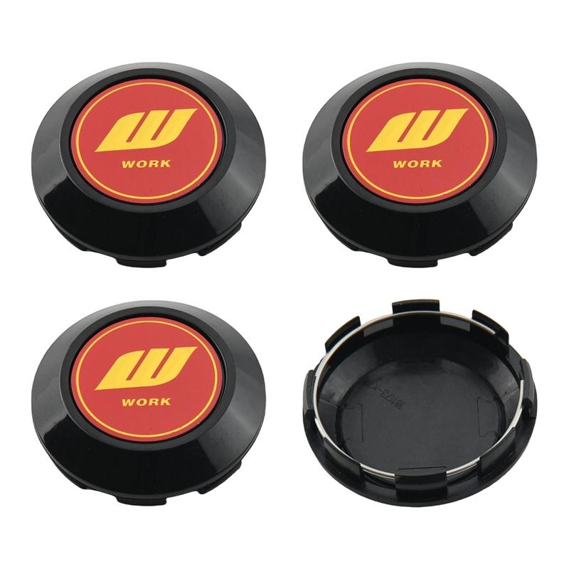 4PCS OD 76MM / ID 72MM Cap For Rims WORK EMOTION EQUIP MEISTER VS Emblem Wheel Center Cap Sport Car Logo Wheel Cover Hub Caps
