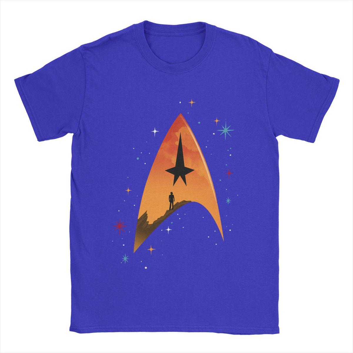 

Футболки Star Trek Чоловічі Чиста Бавовна Смішна Футболка Круглий Виріз Коротка Рукава Одяг Подарунок на День Народження XXL синій