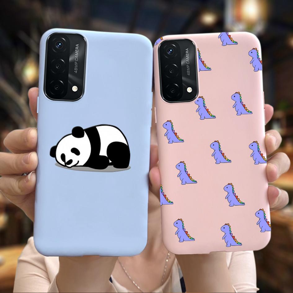 A74 Fodral För OPPO A74 CHP2219 Fodral Lyxigt Fjäder Dinosaurie Daisy Mönster Bakre Skydd För OPPO A74 5G CPH2197 A 74 Mjuk Capa