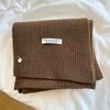 Korean Sheep Wool Knitted Wool Scarf for Women in Autumn and Winter White and Thick Warm and Solid Color Scarf for Couples with A Sense of Atmosphere