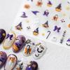 1pcs 5D Colorful Rhinestones Pumpkin Ghost Nail Art Halloween Stickers Adhesive Transfer Nail Decoration Decals Accessory