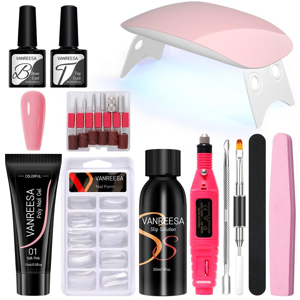 

Набор для ногтей VANREESA, полигель для наращивания ногтей с лампой для ногтей, набор сверл для ногтей, аксессуары для ногтей для начинающих