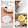 Ceramic Tea Cup Lid White 3 Inch Diameter Simple Elegant Design for Tea Bowls Mugs Coffee Cups Easy Clean Reusable Cup Lid