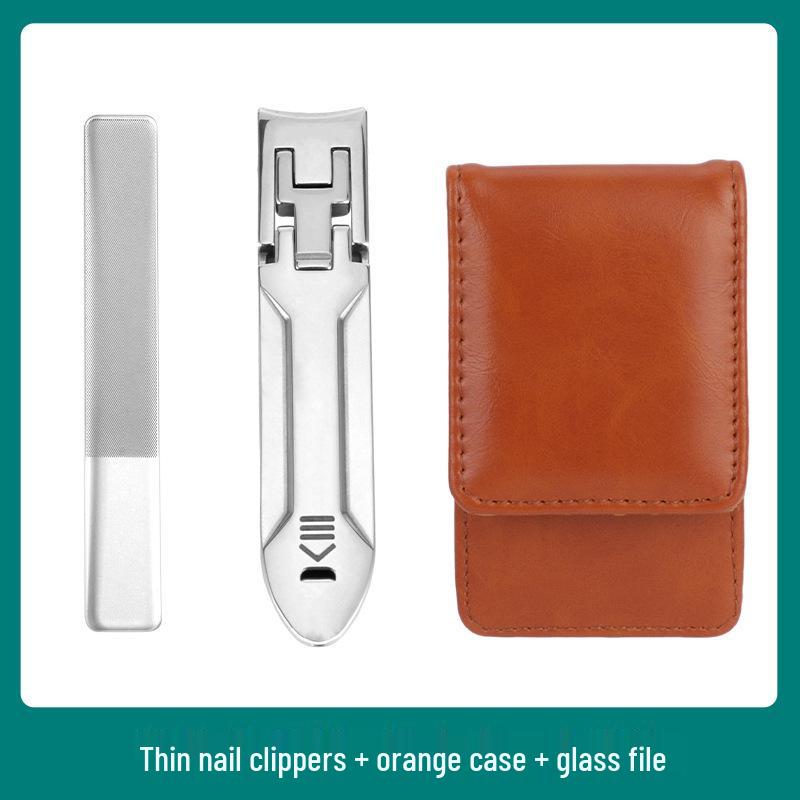 Foldable Stainless Steel Flat-Edge Nail Clippers - Portable Manicure and Toenail Tools.