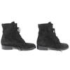 Excellent CHANEL Short Boots COCO Mark Suede Leather Lace-up Shoes Black 36 Used
