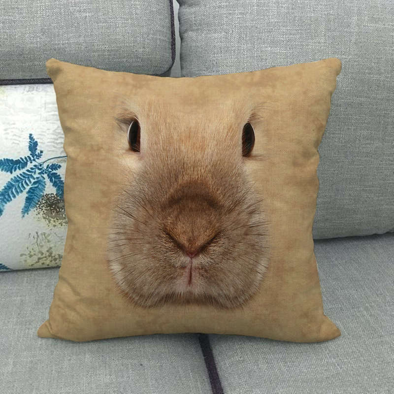 

Льняная наволочка с головой животного 45x45 см, декоративная подушка в стиле американской кантри 45*45cm