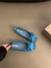 Gentle Flat-soled Evening Shoes French Silver New Chinese Single Shoes Women's Shoes New Spring and Summer Soft-soled Blue Ballet Shoes