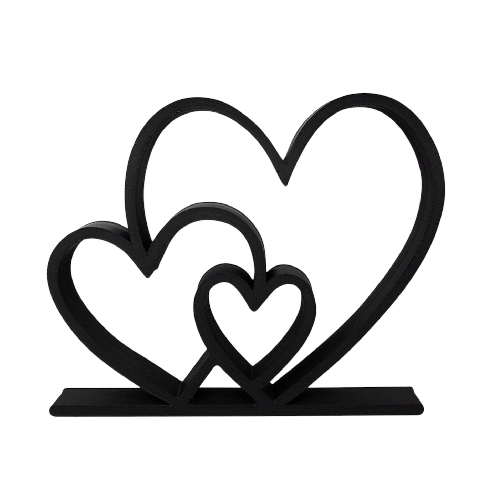 

3D Printed Valentine s Day Heart Ornament for Home Decor Black