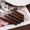 Wooden Handle Stainless Steel Cutlery Set 5Pcs Tableware Fork Spoon Knife Dinner Utensils for Home Kitchen