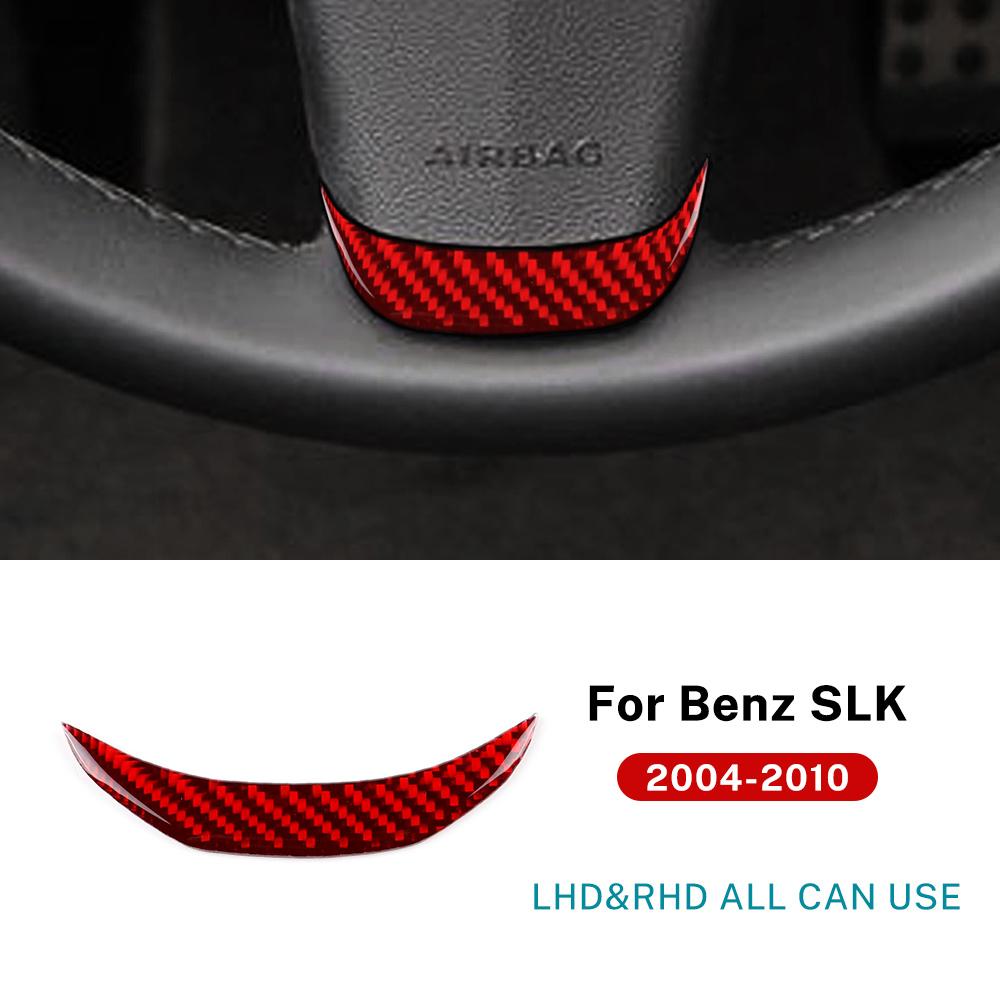 Real Soft Carbon Fiber Trim Sticker For Mercedes Benz SLK R171 2004 2005 2006 2007 2008 2009 2010 Steering Wheel Accessories
