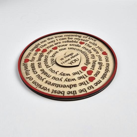 10 Dingen Die Ik Leuk Vind Aan Jou Houten Bord Romantische Quote Tafelblad Bord Rustiek Boerderij Ornament voor Huis Slaapkamer Woonkamer Plank Tafel Gelaagd Dienblad