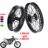 Motocross 15mm Bearing Hole Front 1.40x14 Inch Rear 1.85x12 Inch Alloy Wheel Suitable for 160cc 150cc Pit Bike 12/14 Inch Wheel
