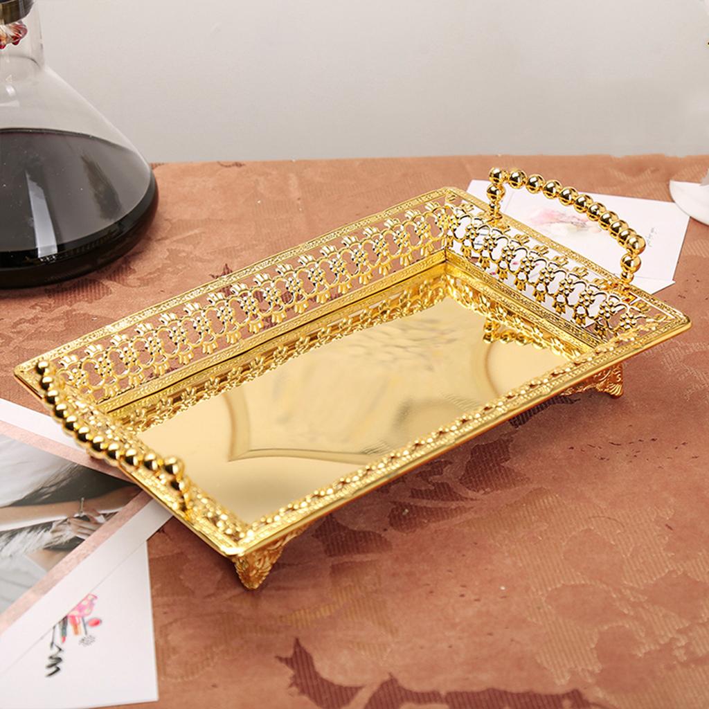 Vassoio contenitore per alimenti multifunzionale Vassoio espositivo con maniglia Organizzatore da tavolo per biscotti Supporto per cupcake Vassoio per frutta