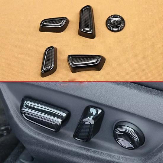 For Toyota Camry 2018-2024 Carbon Fiber Power Seat Adjust Switch Cover Cap Trims