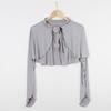 Quick-Drying Long Sleeve Crop Top Ultra-thin Ice Silk Shawl Fashion Sunscreen Sleeves  Girls