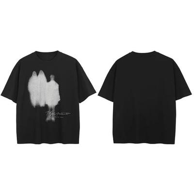 T-Shirt Streetwear Shadow Graphic T Shirt Cotton Hipster Men Women Tshirt Unisex Tops Tees Black Hip Hop Clothing