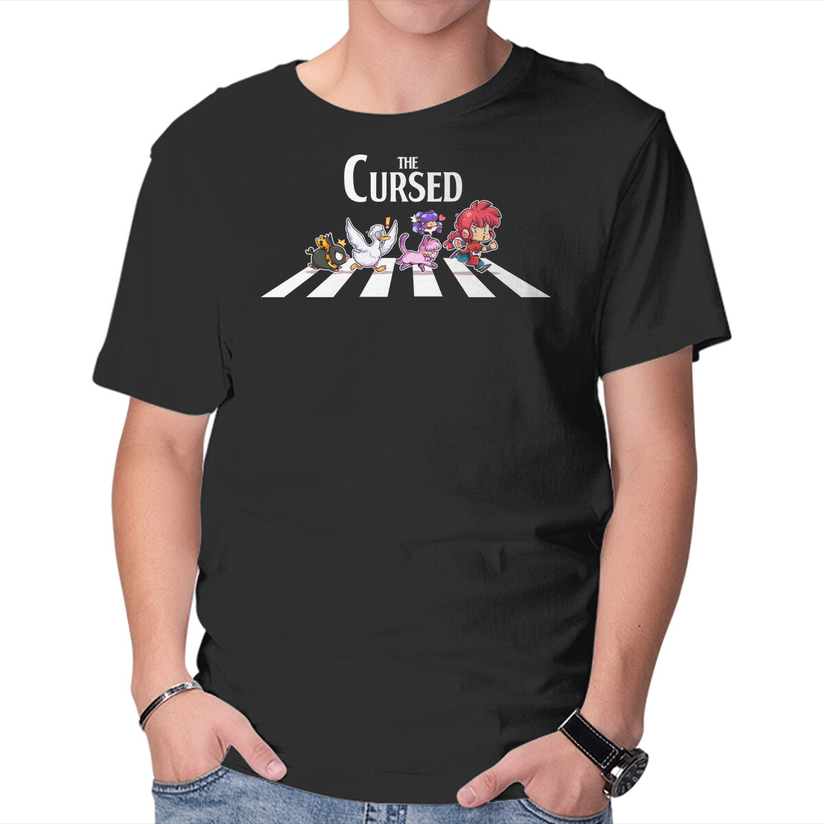 Unisex Crew Neck T-Shirt The Cursed Graphic Short Sleeve Casual Tee XS