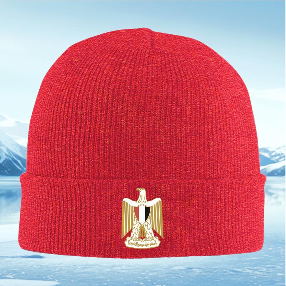 

Golden eagle shield emblem stripes Men Women Unisex Knitted Hat Beanie Pullover Cap Winter Thermal Warm Christmas Outdoor Cyclin