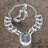 White Topaz Gemstone Handmade 925 Sterling Silver Jewelry Necklace 18" KKG-436