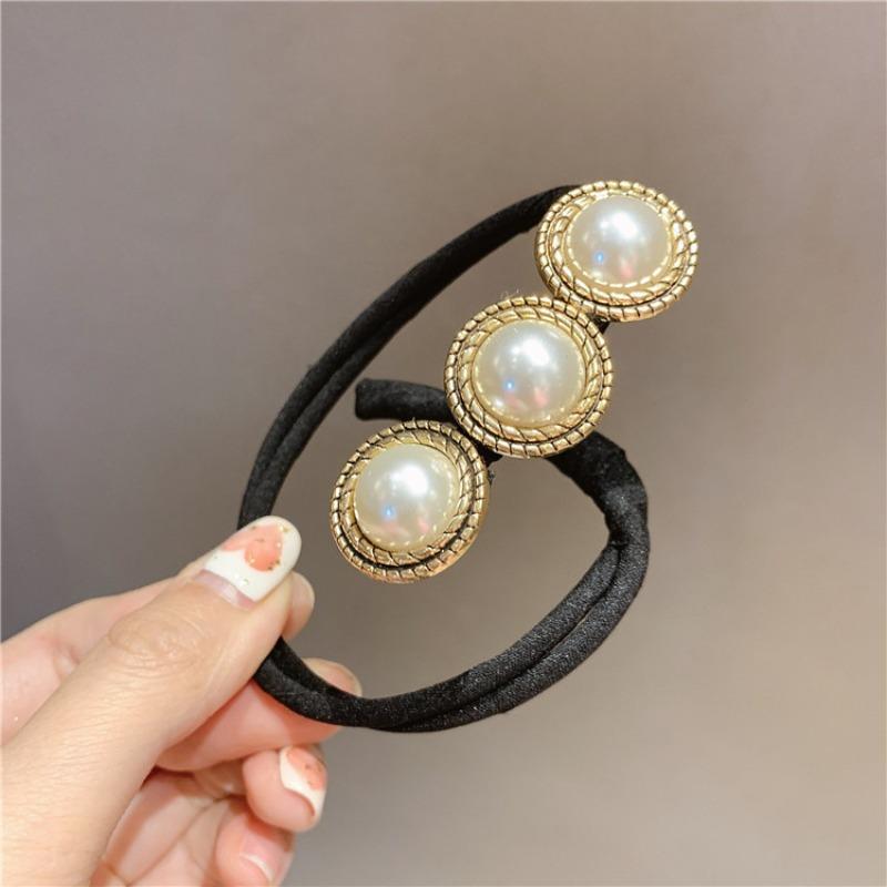 

Набор из 4 машинок для скручивания волос в пучок, декоративные заколки для волос с искусственным жемчугом, цветочные повязки на голову и инструменты для самостоятельной ленивой укладки волос методом скручивания